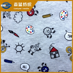 印花全棉汗布 Printed cotton jersey fabric